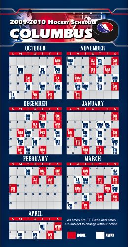 ReaMark Products: Columbus Hockey Schedule